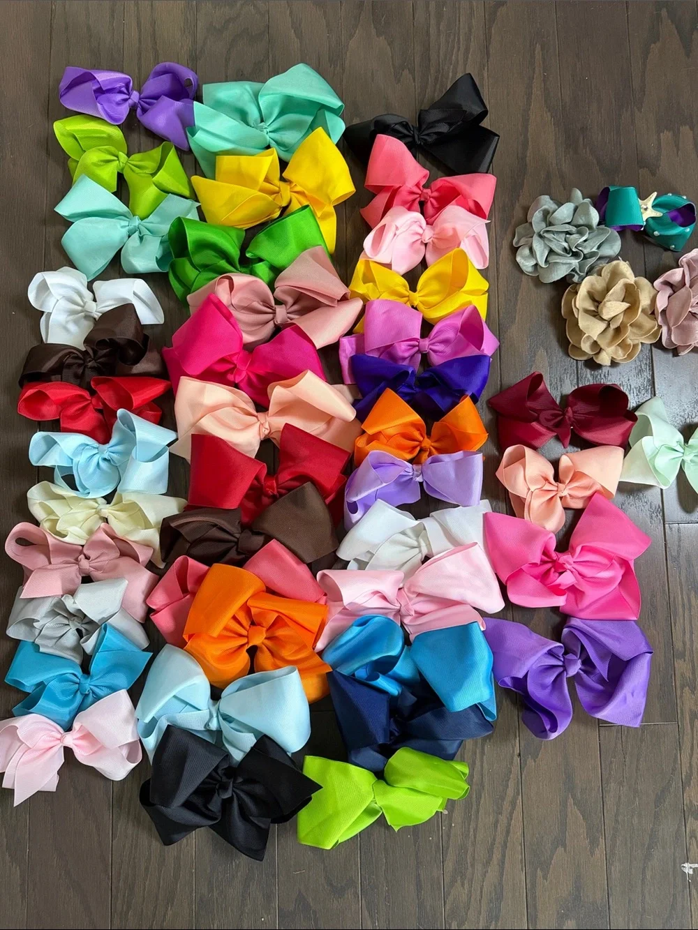 Kids Large Satin Hair Bow - Pink